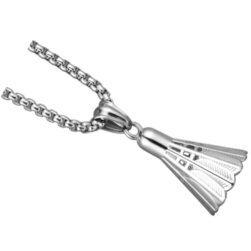 NULYLU Badminton Halskette Damen Edelstahl Anhänger Sport Schmuck Charm Halsketten Frauen Langlebig Modisch Glänzend Stilvoll Passend zu Kleid Rock Hose von NULYLU