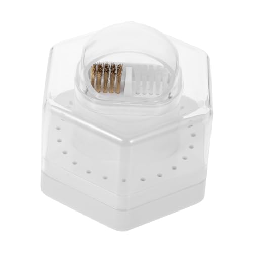 NULYLU Wiederverwendbare Aufbewahrungsbox Für Nagelbohrer Fächer Organizer Für Maniküre Zubehör Mit Reinigungsbürste Transparente Halterung Für Nail Art Zuhause Salon von NULYLU
