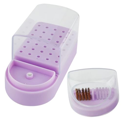 NULYLU Nagelbohrer Aufbewahrungsbox Mit Fächern Praktischer Organizer Für Nagelfräser-aufsätze Langlebiges Kunststoffmaterial Für Nagelstudio Und Nagelkunst Mit Reinigungsbürste von NULYLU