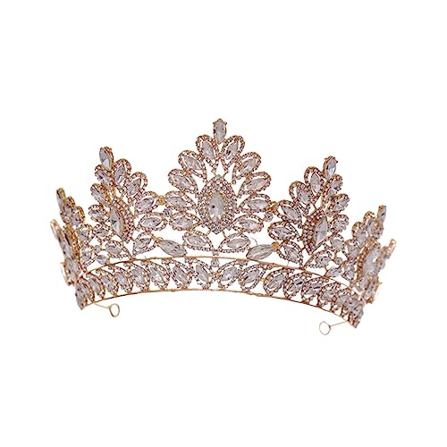 NULYLU Brautkrone aus Hochwertiger Legierung mit Funkelnden Strasssteinen Glamouröse Hochzeitskrone für Damen Stilvolles Accessoire für Hochzeit Party und Besonderen Anlass von NULYLU