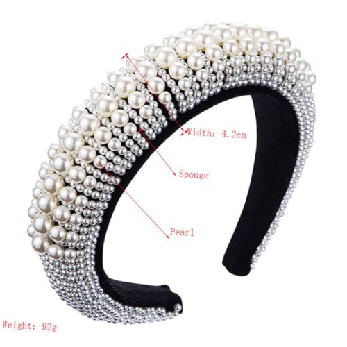 NULYLU 1stück Breiter Haarreif Mit Kunstperlen Elegantes Tägliches Haaraccessoire Für Frauen Für Hochzeiten Partys Und Besondere Anlässe Mit Feiner Verarbeitung Und Stilvollem Design von NULYLU