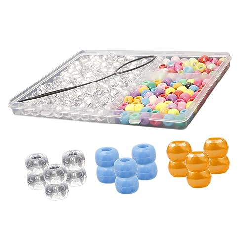 NULYLU Bunte Acryl Haarperlen für Zöpfe Dreadlocks DIY Haar Schmuck Zubehör Vielseitige Haarschmuck Box für Mädchen Dekorative Haarverlängerung und Party Accessoires von NULYLU