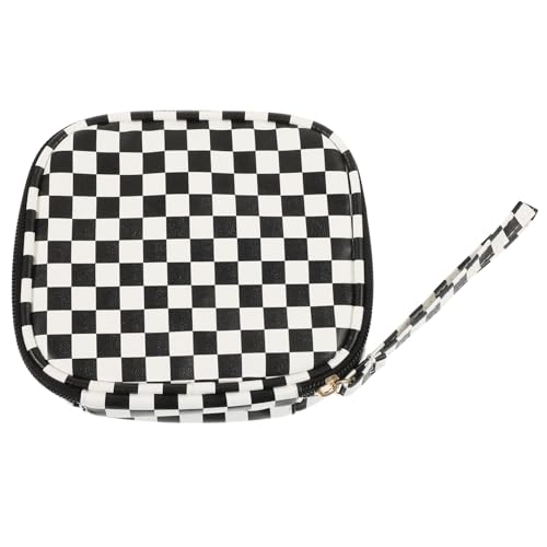 NULYLU Damen Geldbörse Mit Reißverschluss Kleine Kosmetiktasche Für Periodenartikel Modische Handtasche Karomuster Tragbar Für Reisen von NULYLU