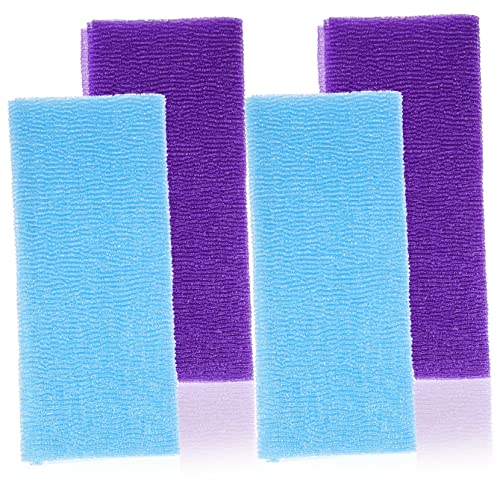 NULYLU Badetuch Peeling-waschlappen 4 Stück Nylon Duschtuch Japanisches Peelingtuch Körperpeeling Entfernt Abgestorbene Hautzellen von NULYLU