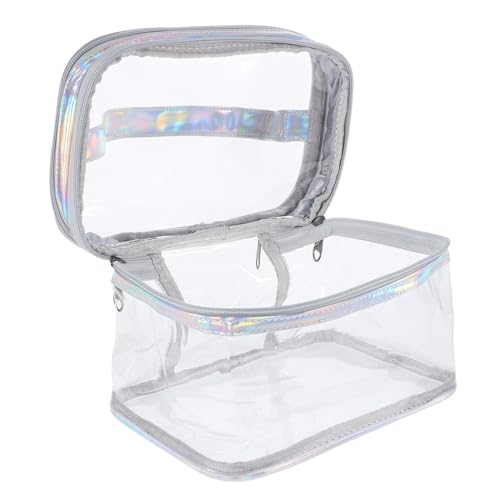 NULYLU Transparente Kosmetiktasche Mit Doppeltem Fach Große Reise-Organizer Für Makeup Und Toilettenartikel Tragbare Tasche Schimmerndem Für Unterwegs von NULYLU
