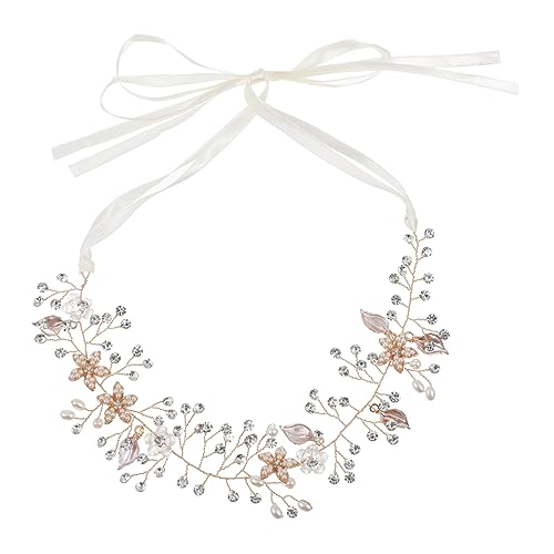 NULYLU 1stück Perlen Haarband Für Frauen Und Mädchen Elegantes Hochzeits-haaraccessoire Blumen Für Braut Geburtstagsfeiern Und Fotoshootings von NULYLU