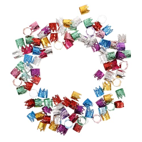 NULYLU 100stücke Haarschmuck Für Zöpfe Haarringe Dreadlocks Zubehör Krönchenförmige Haardeko Langlebig Für Partys Hochzeiten Und Auftritte Vielseitig Einsetzbar Für Kreative von NULYLU