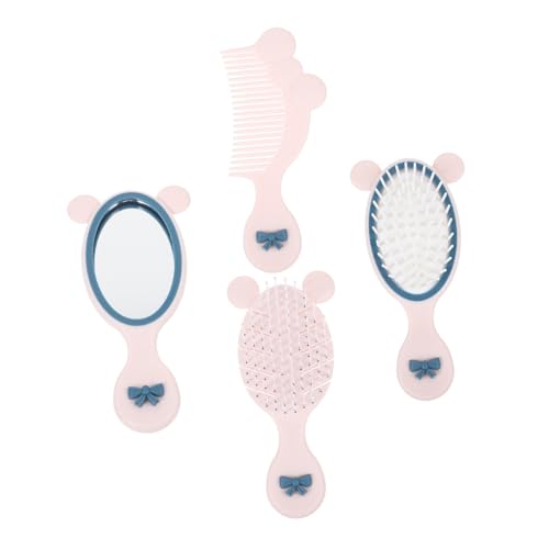 NULYLU Haarkamm Set mit Entwirrungsbürste und Handlichem Spiegel Weiche Bürste für Mädchen Teilig zum Haaransatz Tragbar und Praktisch für Unterwegs von NULYLU