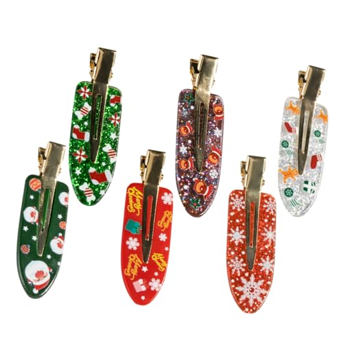 NULYLU 6stücke Teiliges Weihnachts-haarclip Acryl Festliche Haarspangen Mit Einzigartigen Designs Für Damen Für Styling Zu Weihnachten Und Besonderen Anlässen von NULYLU