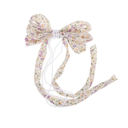 NULYLU 1stück Elegante Perlen-bow-haarspange Mit Quasten Für Damen Dekorativer Haarklip Frischem Design Für Verschiedene Outfits Langlebig von NULYLU