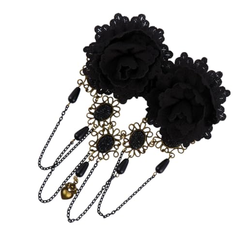 NULYLU Halloween Haarnadel Damen Gothic Stil Spitzen Haarclip mit Quasten Party Haarschmuck für Halloween Kostüm und Cosplay Leicht und Langlebig von NULYLU