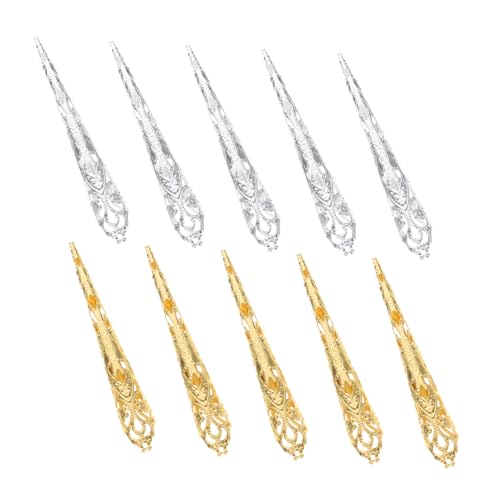 NULYLU Hohlraum Fingernagel Abdeckung Fingertip Kralle Dekoration Ring Für Cosplay Kostüme Kurze Und Silbervariante Je von NULYLU