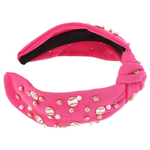 NULYLU Baseball Knot Headband Mit Perlen Und Charms Für Damen Breites Modisches Haarband Für Sportliche Looks Und Alltagsoutfits Für Frisuren Im Boho-stil von NULYLU