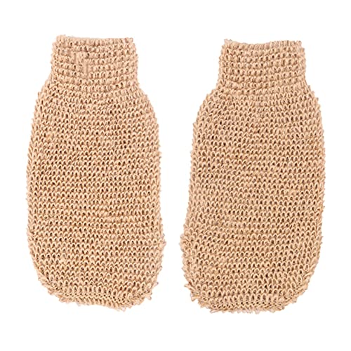 NULYLU Körperpeelinghandschuh 2 Stücke Badehandschuh Aus Ramie Jute Exfoliating Gloves Für Damen Und Herren Universelle Größe Effektiver Entferner Abgestorbener Hautzellen Für Spa von NULYLU