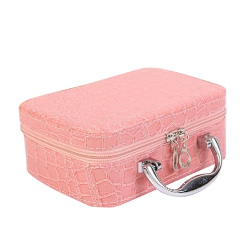 NULYLU Kosmetiktasche Mit Spiegel Tragbare Make-up Aufbewahrungstasche Eleganter Handheld Organizer Für Damen Praktische Aufbewahrung Für Lippenstift Handy Und Mehr Steindesign von NULYLU
