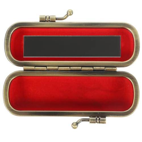 NULYLU Lippenstiftbox aus Flauschigem Material mit Spiegel Kompakter Lippenstifthalter für Damen Praktische Kosmetiktasche im Chinesischen Retro Stil Leichtes Lippenstift Etui für von NULYLU