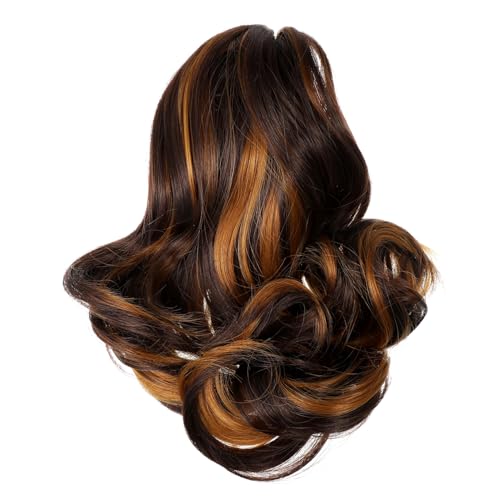 NULYLU Pferdeschwanz Verlängerung Mit Locken Clip Haarteil Für Damen Aus Synthetischem Haar Für Täglichen Gebrauch Sicherer Halt Natürliche Wellen Und Volumen von NULYLU