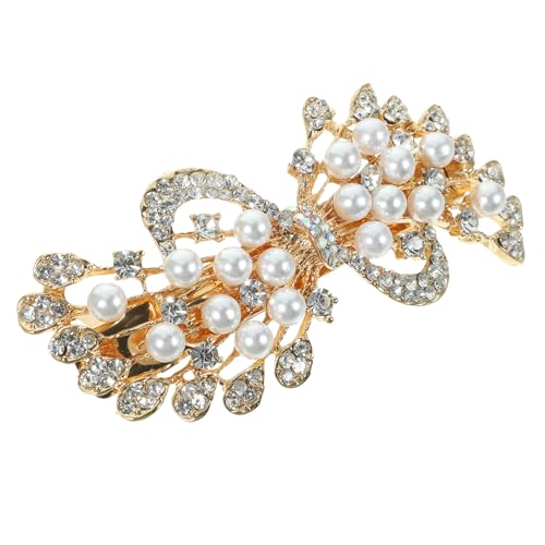 NULYLU Luxuriöse Perlen-haarspange Für Frauen Große Federhaarnadel Für Eleganten Haarschmuck Und Stilvolles Haarstyling Für Dickes Und Feines Haar von NULYLU