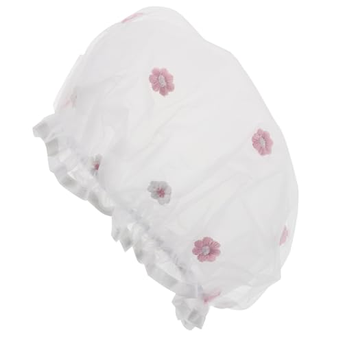 NULYLU Maschenbadehut Wasserdichte Duschhaube für Damen Wiederverwendbare Duschhauben für Damen Motorhaube Duschhaube duschhut damen Haarbadkappe süße Duschhaube Shampoo Cap Gittergewebe von NULYLU