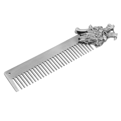 NULYLU Metallic Hair Beard Comb Mit Drachenmuster Multifunktionaler Kamm Aus Zinklegierung Für Herren Für Styling Und Pflege Von Haar Und Bart Tragbar Und Elegant von NULYLU