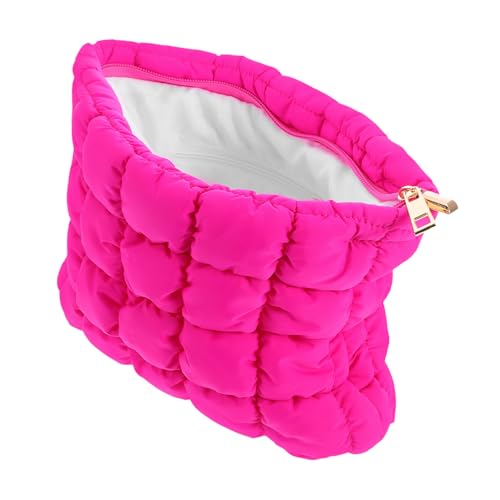 NULYLU Schminktasche Mit Gitterdesign Reise-Make-up-Tasche Aus Weichem Material Ästhetisches Federmäppchen Für Damen Kleine Kulturtasche Für Hautpflege Aufbewahrungstasche Für Kosmetik Un von NULYLU