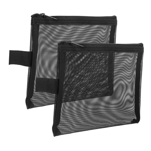 NULYLU 2 Stück Nylon Kosmetiktaschen Netz Reißverschlusstaschen für Damen Tragbare Make Up Organizer für Reisen Kulturbeutel für Toilettenartikel Transparentes Design von NULYLU