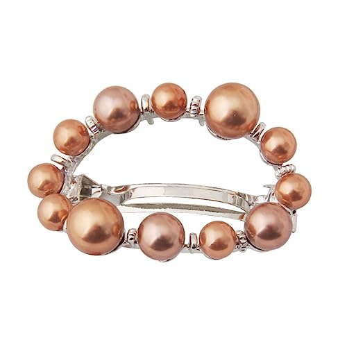 NULYLU Haarspange 2 Stück Oval Hohl mit Imitation Perlen für Mädchen Damen Haarschmuck Frühlingsclip Haarzubehör von NULYLU