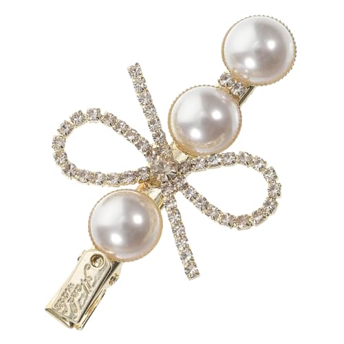NULYLU Perlen Haarklammer mit Strassbesatz Modische Haarspange für Frauen und Mädchen Vielseitiger Haarschmuck zum Fixieren und Dekorieren bei Hochzeit Party und Alltag von NULYLU