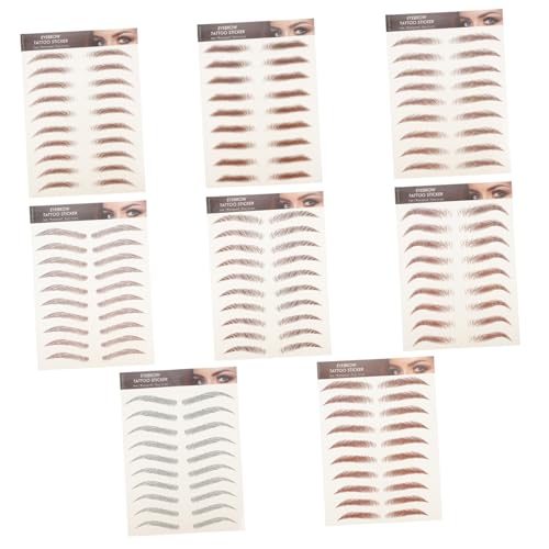 NULYLU 8blätter Wasserdichte Augenbrauen Aufkleber Faux Eco-eyebrow Tattoos Für Natürliche Form Für Patchy Oder Übergezogene Brauen Einfache Anwendung von NULYLU