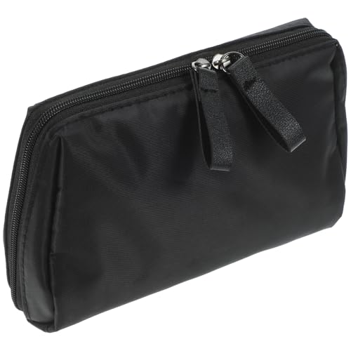 NULYLU Make up Tasche Für Damen Kulturbeutel Mit Reißverschluss Kleine Kosmetiktasche Für Reisen Wasserabweisend Schwarz Für Lippenstifte Und Kosmetikprodukte von NULYLU