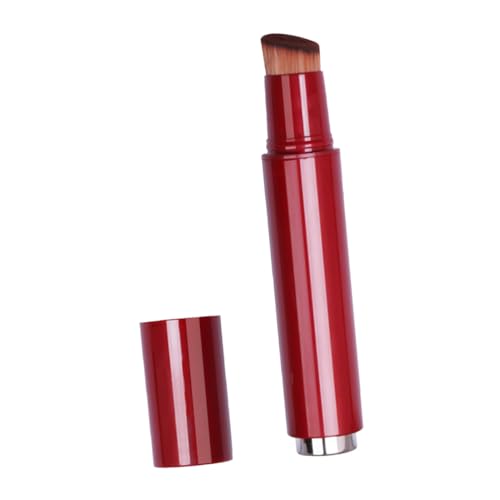 NULYLU Roter Multifunktionaler Foundation Pinsel Flach mit Kunststoffgriff Leicht Tragbar für Flüssige Grundierung Make Up Zubehör Weich Dicht für Präzises Auftragen bei Frauen von NULYLU