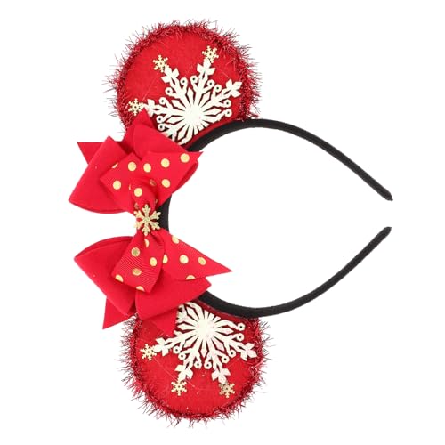 NULYLU Weihnachtliches Haarband mit Schneeflocken-schleife Haarspange für Damen Modisches Haarband mit Schleife für Mädchen Leichtes und Bequemes Haar-accessoire für Feiertagspartys von NULYLU