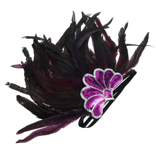NULYLU Stirnband Karnevalskopfbedeckung Haarband Karnevalsfeder Haarband Damen Halloween Stirnband Karnevalskopfschmuck Erwachsene Karnevalskopfbedeckung Verkleidungskopfbedeckung von NULYLU