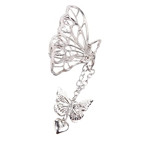 NULYLU Metall-haarspange Mit Schmetterlings-design Für Damen Kette Haarnadel Modisch Hohl Haarspange Accessoire Für Besondere Anlässe von NULYLU