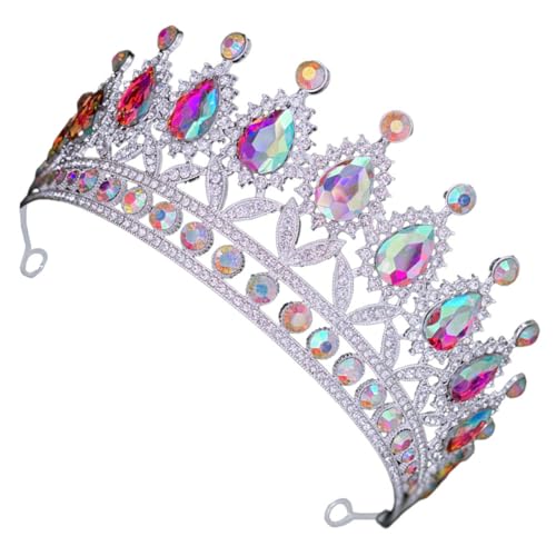 NULYLU Strasskrone Tiara Geburtstagskrone Kopfbedeckung Aus Zinklegierung Und Strass Barockstil Design Hochzeit Geburtstag Accessoire von NULYLU