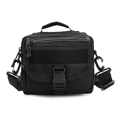 NULYLU Unisex Multifunktionale Outdoor Umhängetasche Kleine Nylon Schultertasche für Reisen Camping Wandern Schwarz Verstellbarer Riemen Nylon von NULYLU