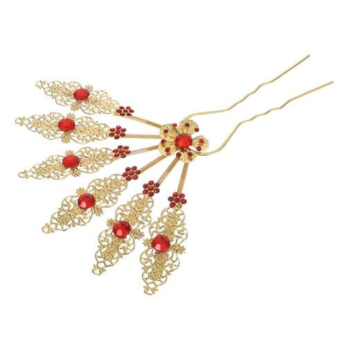 NULYLU Vintage Haarnadel Gold mit Strass Chinesischer Haarschmuck für Damen Eleganter Haarstab für Hochzeitsfrisuren und Reise Leichter Haarnadel Updo bun Halter Vielseitig Kombinierbar von NULYLU