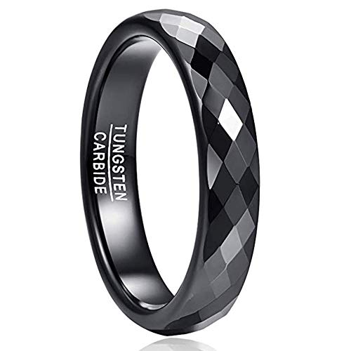NUNCAD Ring Damen Herren SchwarzUnisex Fashion Ring aus Wolfram für AlltagHochzeit und Verlobung Größe 57 (18.1) von NUNCAD