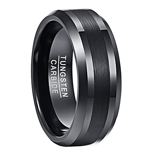 NUNCAD Ring Schwarz Herren/Damen 8mm Matt Gebürstet aus Wolfram, Fashion Ring Unisex für Lifestyle, Geschenk und Alltag, Größe 66 NUNCAD Ring Schwarz Herren/Damen 8mm Matt Gebürstet aus Wolfram, Fashion Ring Unisex für Lifestyle, Geschenk und Alltag, Größe 66 von NUNCAD