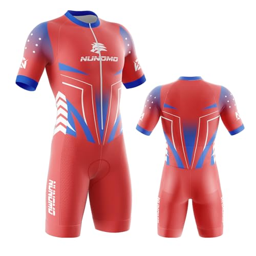 NUNOMO Triathlon Trikot & Kompressionsshorts Set Atmungsaktives Schwimm-Rad-Lauf Outfit mit UV-Schutz Schnelltrocknende Sportbekleidung Herren/Damen Nachhaltiges Materia (TYPE-4,L) von NUNOMO