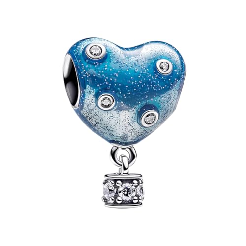 NUNUYAYA Damen Charm Anhänger für Armband 925 Sterling Silber Blue Balloon Dangle Charms Beads passend Armband Halskette,Charm Anhänger für Europäischen Armbänder Frauen Mädchen von NUNUYAYA