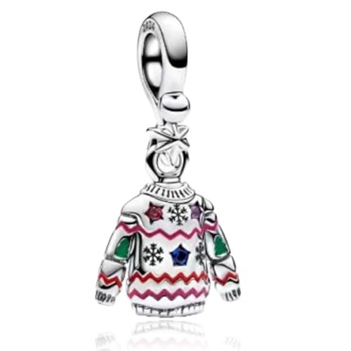 NUNUYAYA Damen Charm Anhänger für Armband 925 Sterling Silber Christmas Sweater Dangle Charm Dangle Charms Beads passend Armband Halskette,Charm Anhänger für Europäischen Armbänder Frauen Mädchen von NUNUYAYA