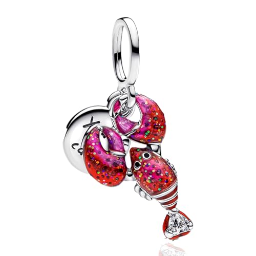 NUNUYAYA Damen Charm Anhänger für Armband 925 Sterling Silber Crayfish Beads passend Armband Halskette,Charm Anhänger für Europäischen Armbänder Frauen Mädchen von NUNUYAYA