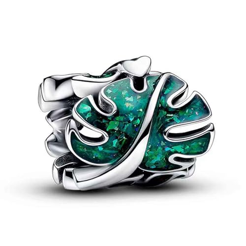 NUNUYAYA Damen Charm Anhänger für Armband 925 Sterling Silber Green Monstera Leaves Charms Beads passend für Armband Halskette,Charm Anhänger für Europäischen Armbänder für Frauen Mädchen NUNUYAYA Damen Charm Anhänger für Armband 925 Sterling Silber Green Monstera Leaves Charms Beads passend für Armband Halskette,Charm Anhänger für Europäischen Armbänder für Frauen Mädchen von NUNUYAYA