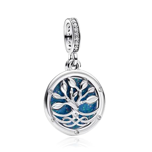 NUNUYAYA Damen Charm Anhänger für Armband 925 Sterling Silber Luminous Eternal Tree Dangle Charms Beads passend Armband Halskette,Charm Anhänger für Europäischen Armbänder Frauen Mädchen von NUNUYAYA