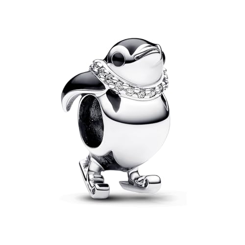 NUNUYAYA Damen Charm Anhänger für Armband 925 Sterling Silber Skating Penguin Dangle Charms Beads passend für Armband Halskette,Charm Anhänger für Europäischen Armbänder Frauen Mädchen von NUNUYAYA