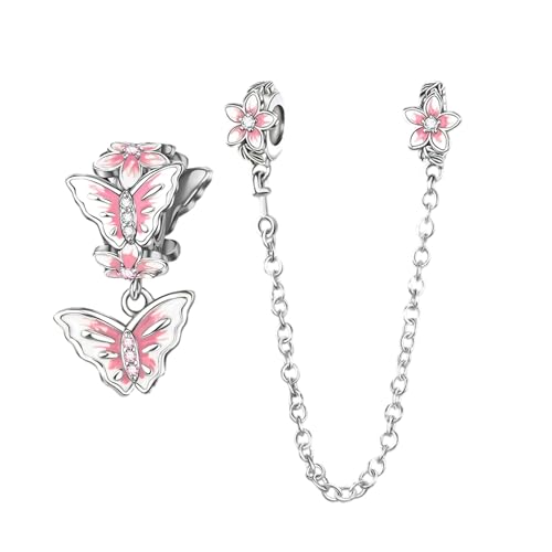 NUNUYAYA Frauen Armband Charme 925 Sterling Silber Butterfly and Flower passend für Armband Halskette,Charm Anhänger für Europäischen Armbänder für Frauen Mädchen NUNUYAYA Frauen Armband Charme 925 Sterling Silber Butterfly and Flower passend für Armband Halskette,Charm Anhänger für Europäischen Armbänder für Frauen Mädchen von NUNUYAYA