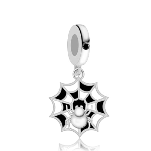 NUNUYAYA Frauen Armband Charme 925 Sterling Silber Cobweb passend für Armband Halskette,Charm Anhänger für Europäischen Armbänder für Frauen Halloween von NUNUYAYA