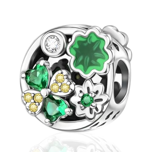 NUNUYAYA Frauen Armband Charme 925 Sterling Silber Four-leaf Clover passend für Armband Halskette,Charm Anhänger für Europäischen Armbänder für Frauen Mädchen NUNUYAYA Frauen Armband Charme 925 Sterling Silber Four-leaf Clover passend für Armband Halskette,Charm Anhänger für Europäischen Armbänder für Frauen Mädchen von NUNUYAYA
