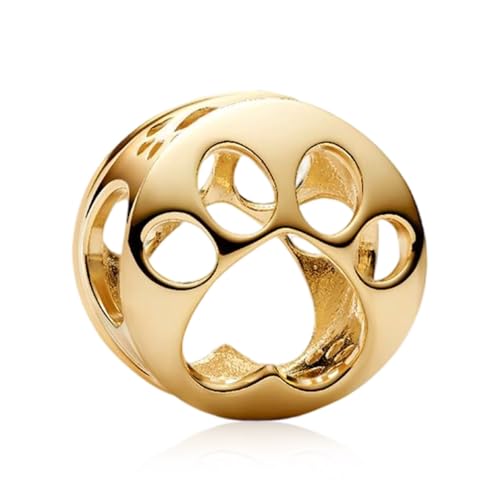 NUNUYAYA Frauen Armband Charme 925 Sterling Silber Golden Openwork Claw Print passend für Armband Halskette,Charm Anhänger für Europäischen Armbänder für Frauen von NUNUYAYA